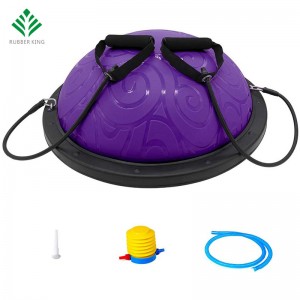 Traineur de l\'équilibre de demi-balle avec sangles Yoga Balance Ball Anti Slip pour entraînement de base Home Fitness Force Exercice Entraînement Gym